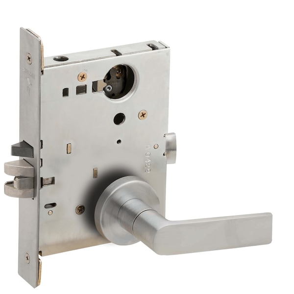 Schlage Grade 1 Entrance Office Mortise Lock, Less Cylinder, 01 Lever, A Rose, Satin Chrome Finish L9050L 01A 626 - main